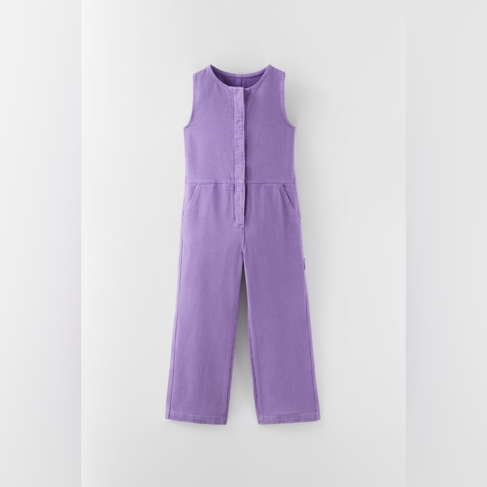 NWT Zara purple denim jumpsuit